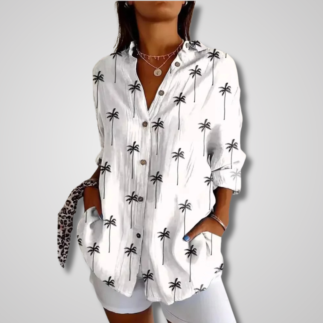 Magrethe™ - Camicia a Bottoni con Motivo Floreale