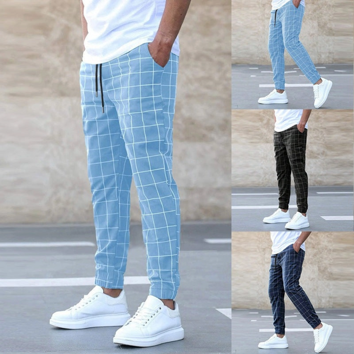 Celso - PANTALONI JOGGER A QUADRI DA UOMO