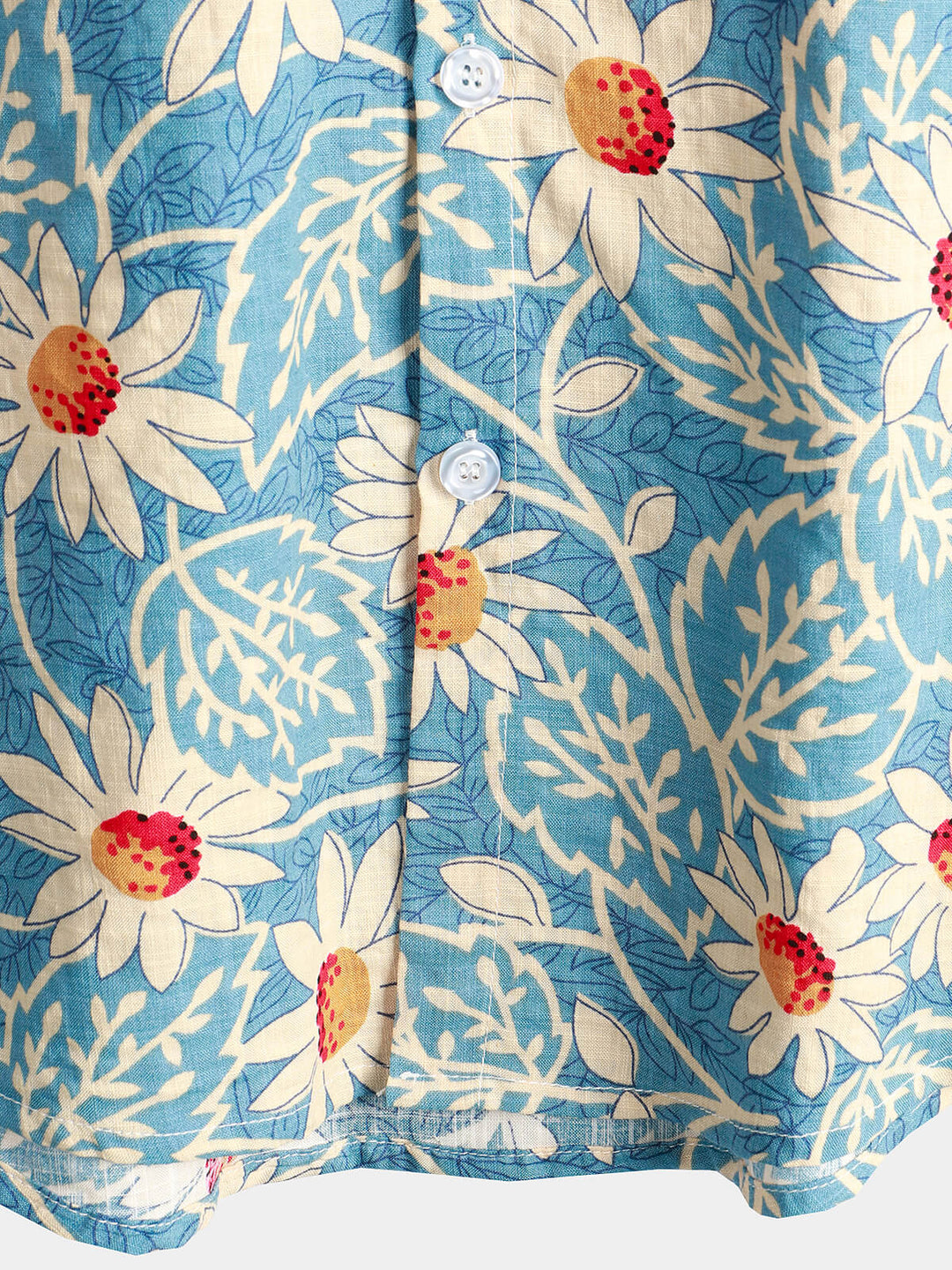 Camicia a maniche corte in cotone con motivo floreale per uomo