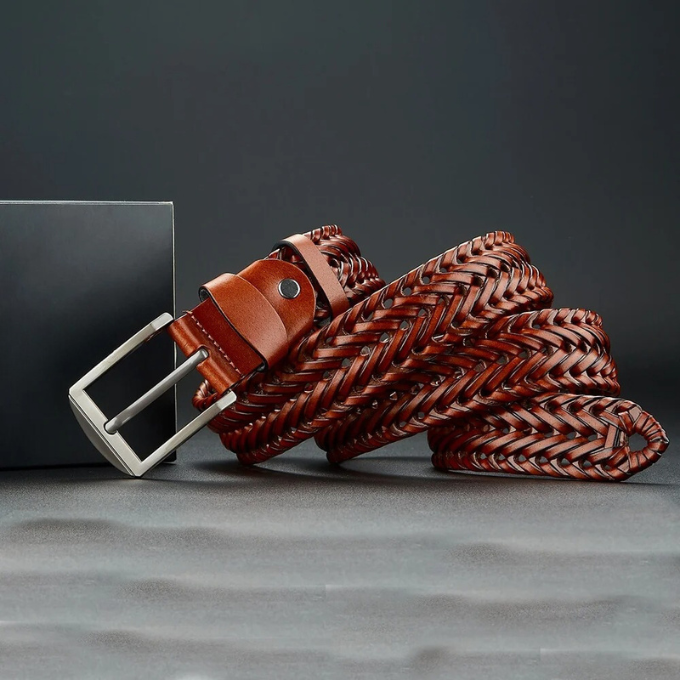 Cintura in Pelle Intrecciata
