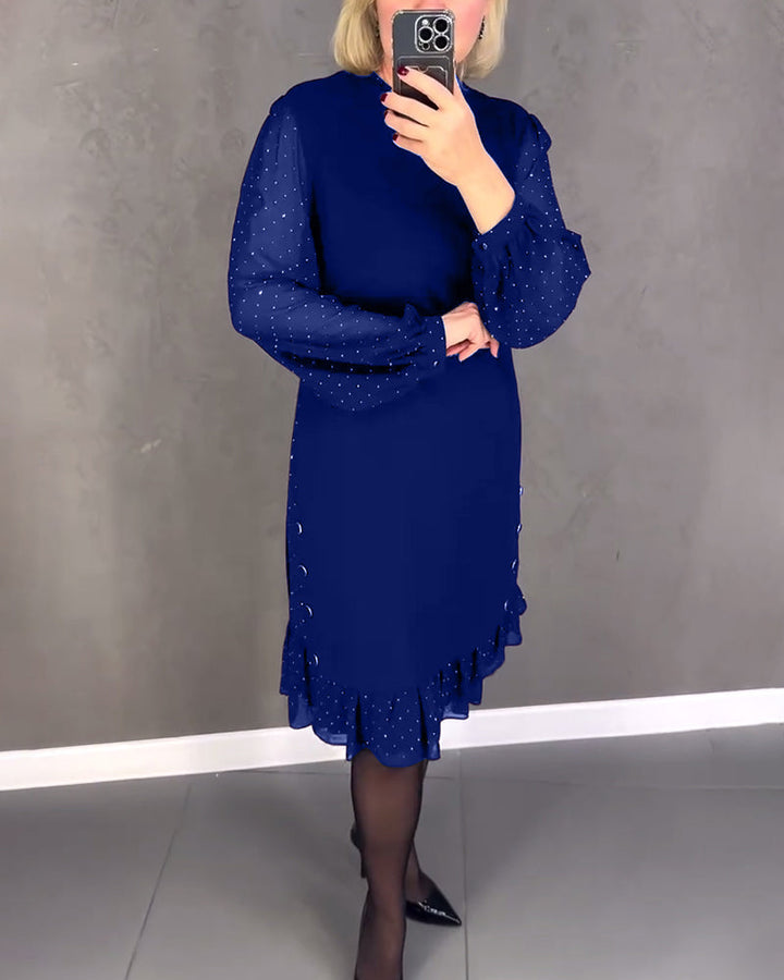 ELIANA | Abito Elegante con Maniche Trasparenti e Taglio Lusinghiero per Occasioni Autunnali