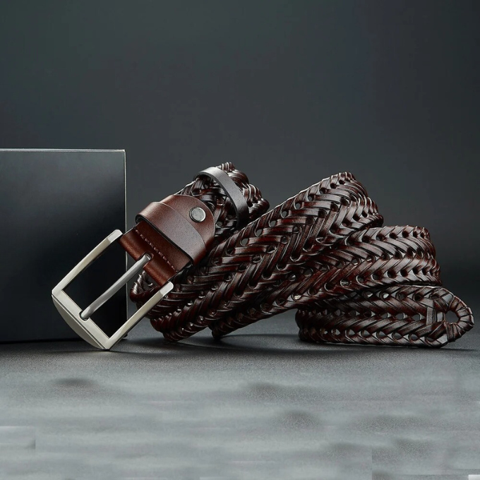 Cintura in Pelle Intrecciata