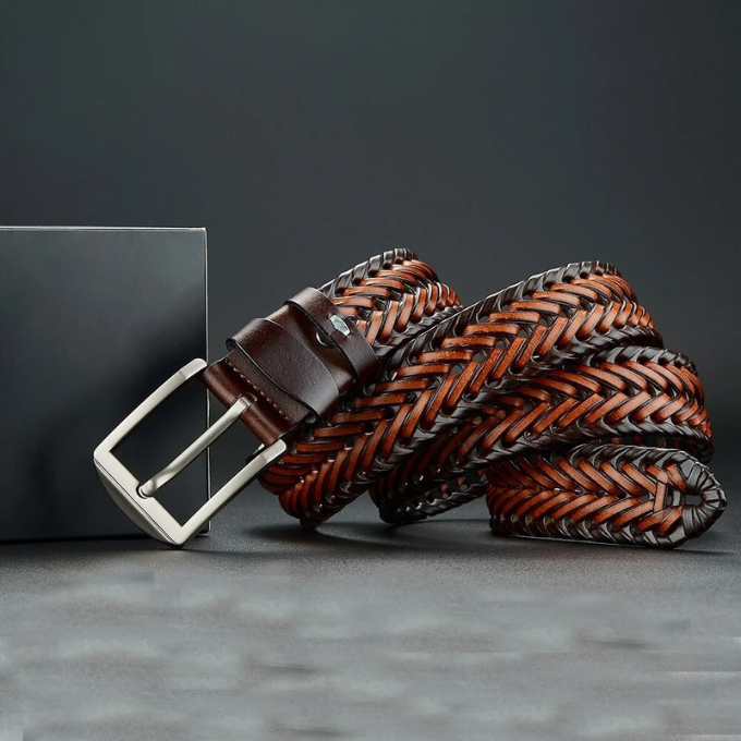 Cintura in Pelle Intrecciata