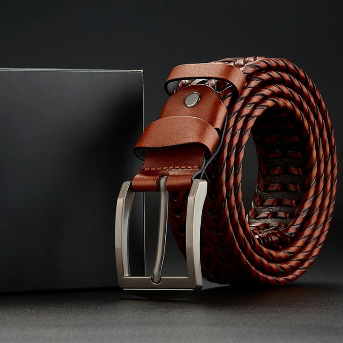 Cintura in Pelle Intrecciata
