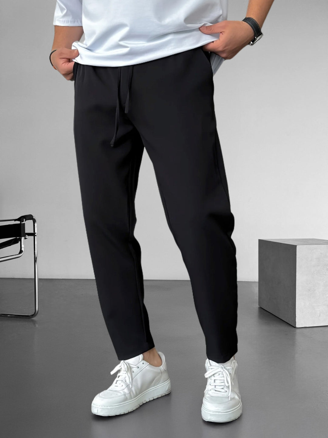Pantaloni a Vita Alta con Coulisse Essenziali