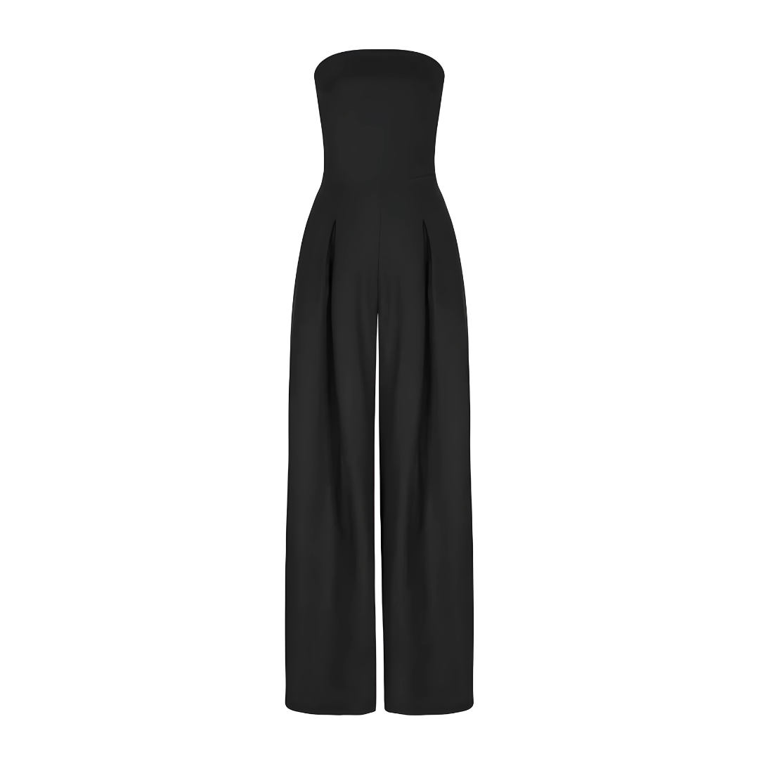 Alessia | Tuta Elegante Senza Spalline a Gamba Larga