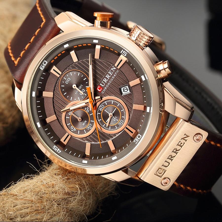 Orologio di lusso con cinturino in pelle