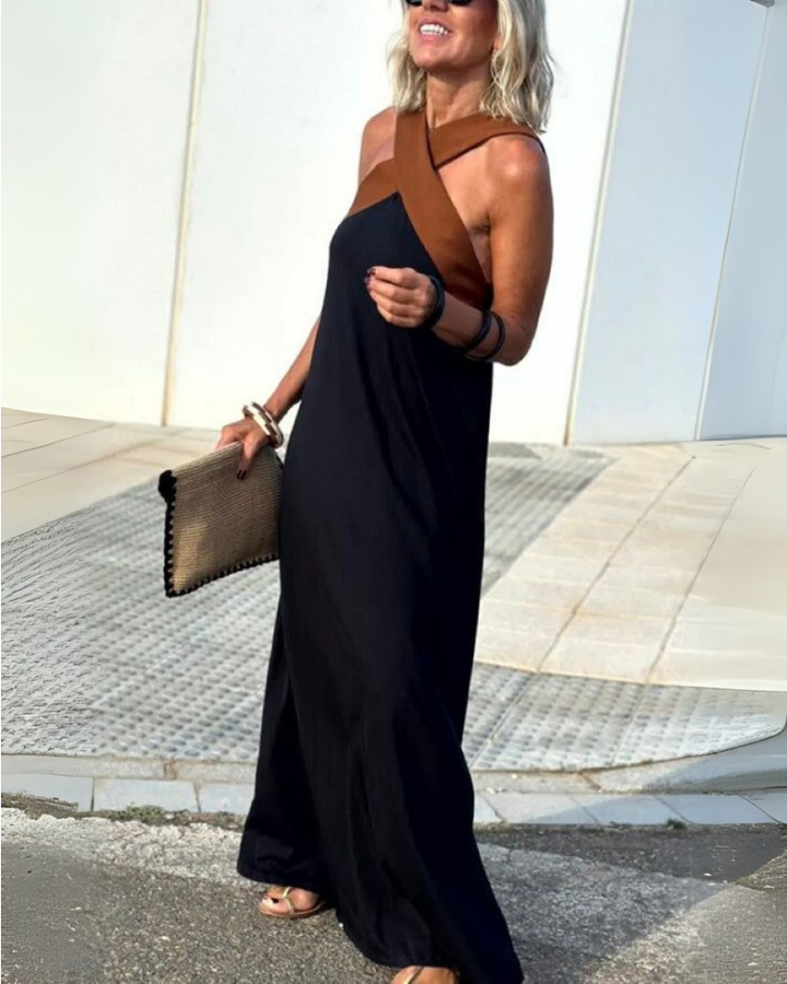 SIENNA | Abito Elegante con Schiena Scoperta e Collo Incrociato alla Moda