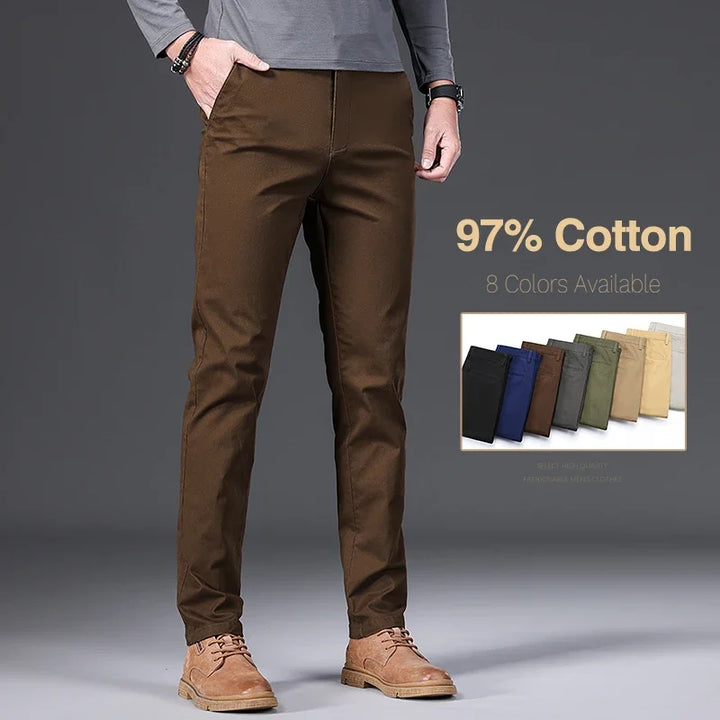 Max| 97% Cotone Pantaloni Khaki