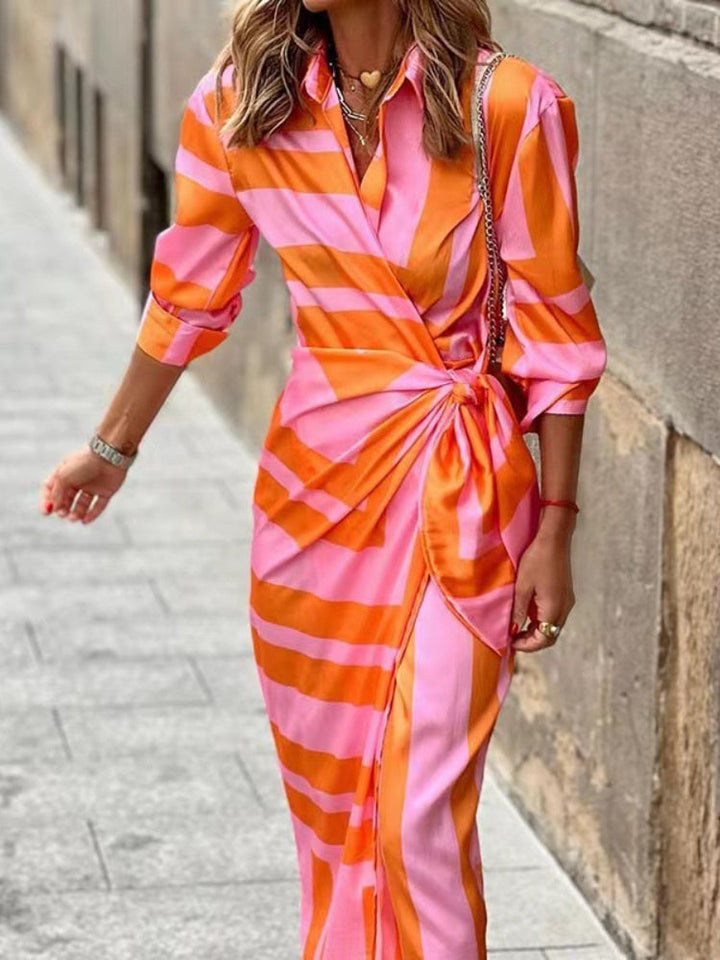 Bernice - Abito Camicia Midi a Righe