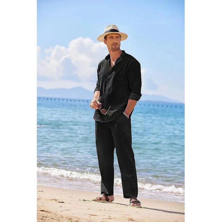 Mark™ Set da Uomo Vintage in Cotone e Lino a Due Pezzi