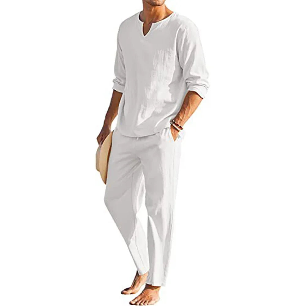 Jams™ Set da Uomo in Cotone e Lino a Due Pezzi