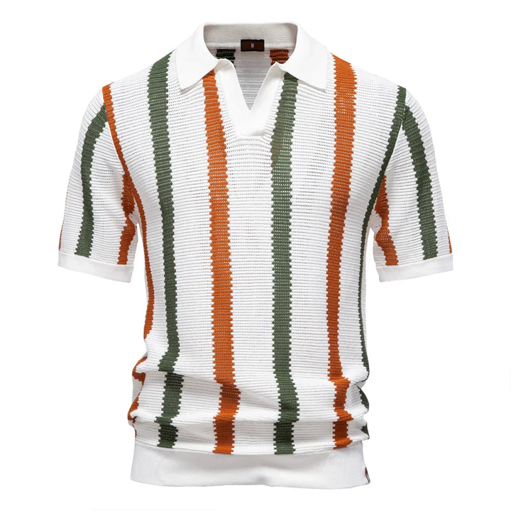 Polo Shirt a Righe in Maglia