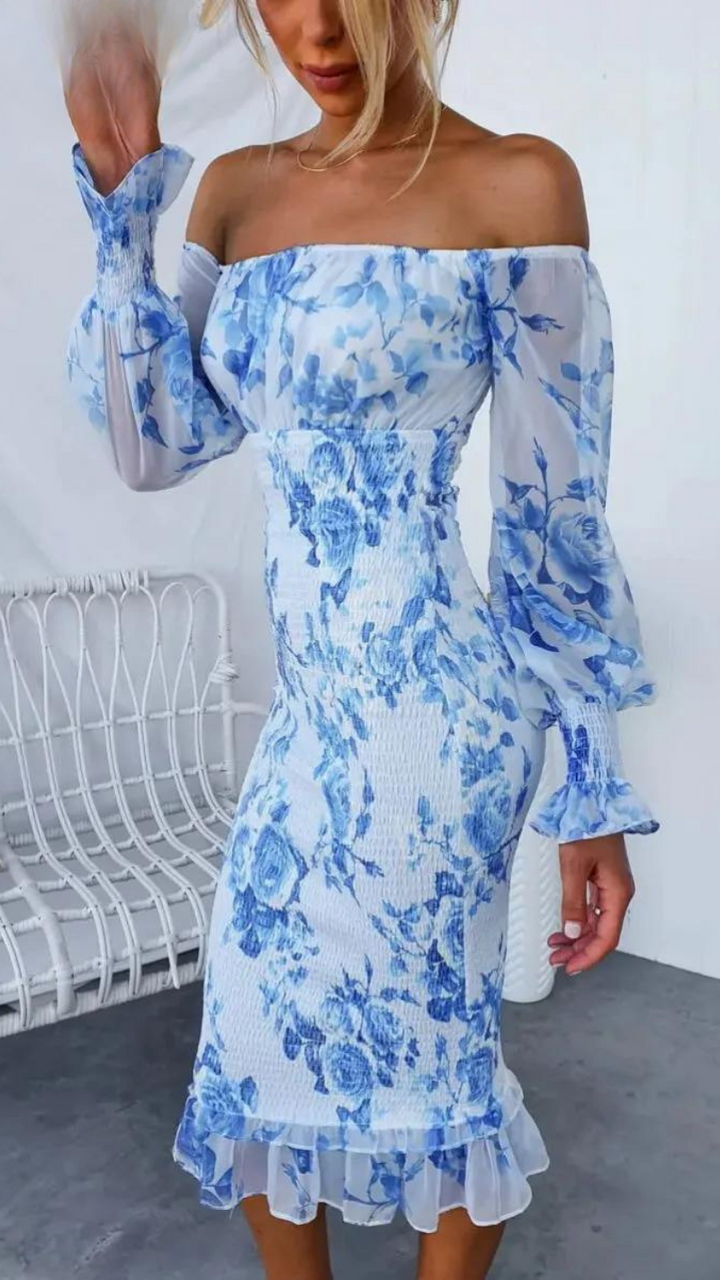 Dahlia - Stupenda Vestito Midi Off Shoulder