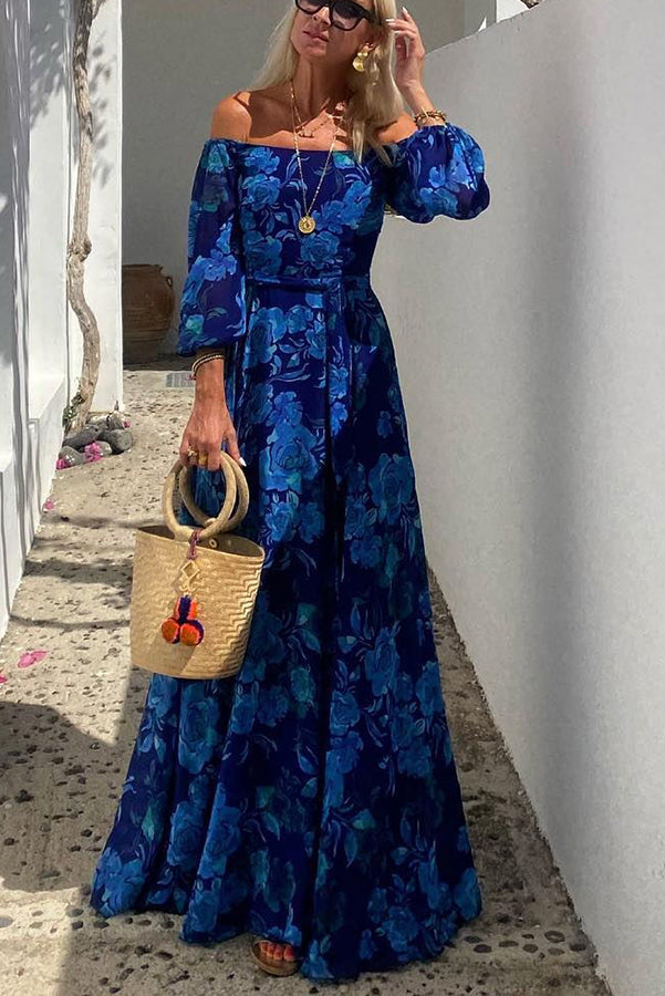Penelope - Abito Maxi Floreale Off-Shoulder