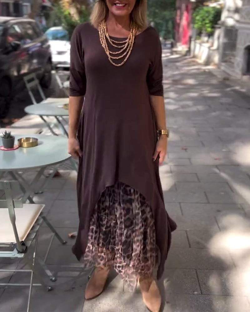 RAFFAELLA | Abito Asimmetrico a Maniche Lunghe con Gonna Effetto Tulle per un Look Chic e Unico