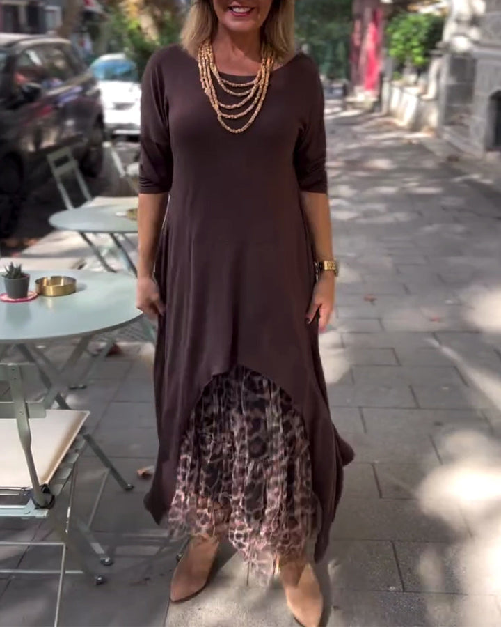 RAFFAELLA | Abito Asimmetrico a Maniche Lunghe con Gonna Effetto Tulle per un Look Chic e Unico