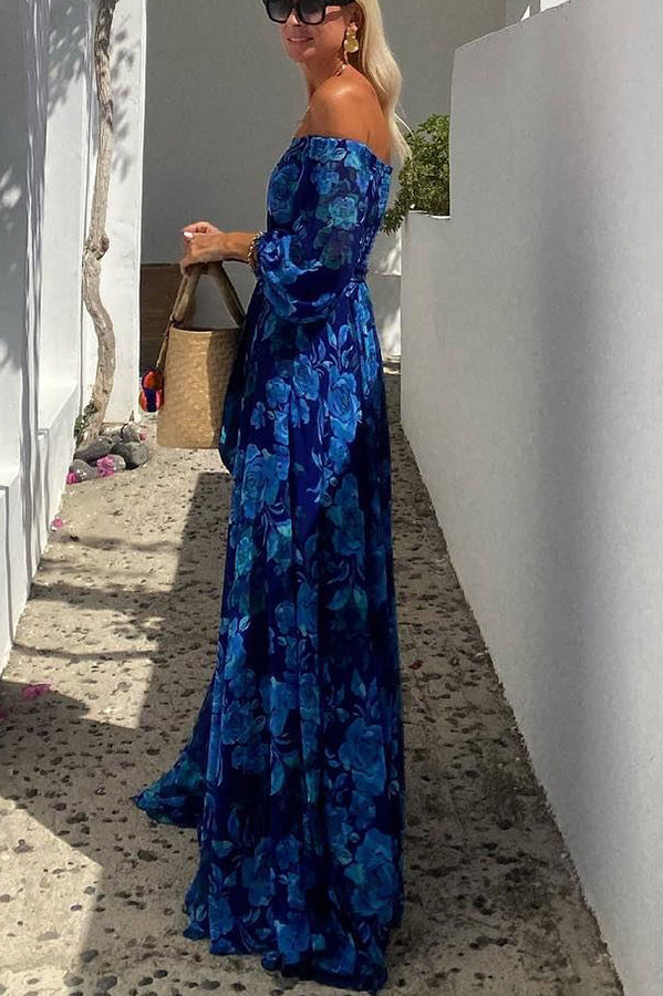 Penelope - Abito Maxi Floreale Off-Shoulder