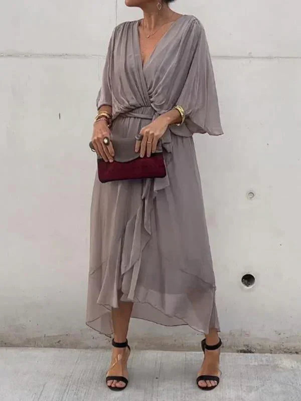 GINEVRA | Abito Lungo Elegante con Scollo Femminile