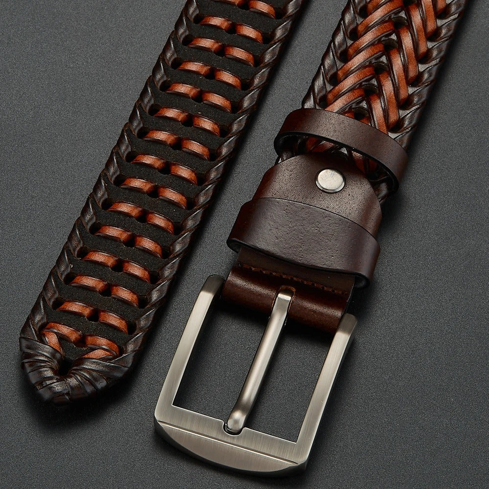 Cintura in Pelle Intrecciata
