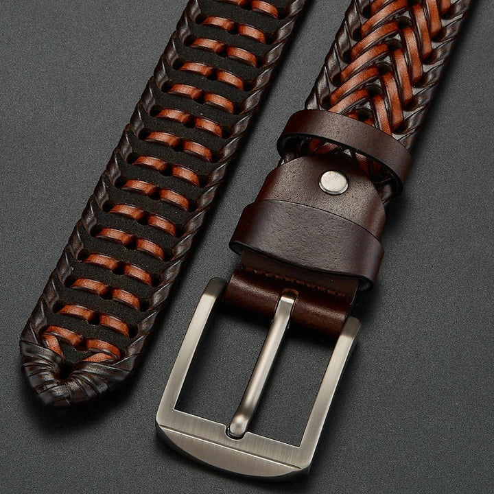 Cintura in Pelle Intrecciata