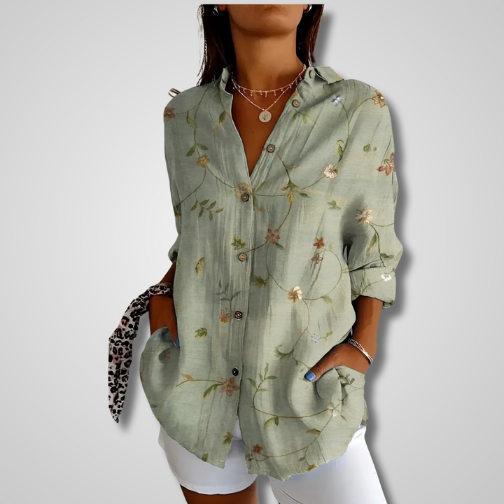 Ane ™ - Camicia Button-Up Floral Breeze