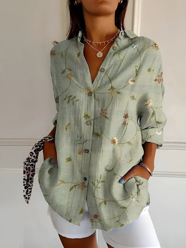 Ane ™ - Camicia Button-Up Floral Breeze